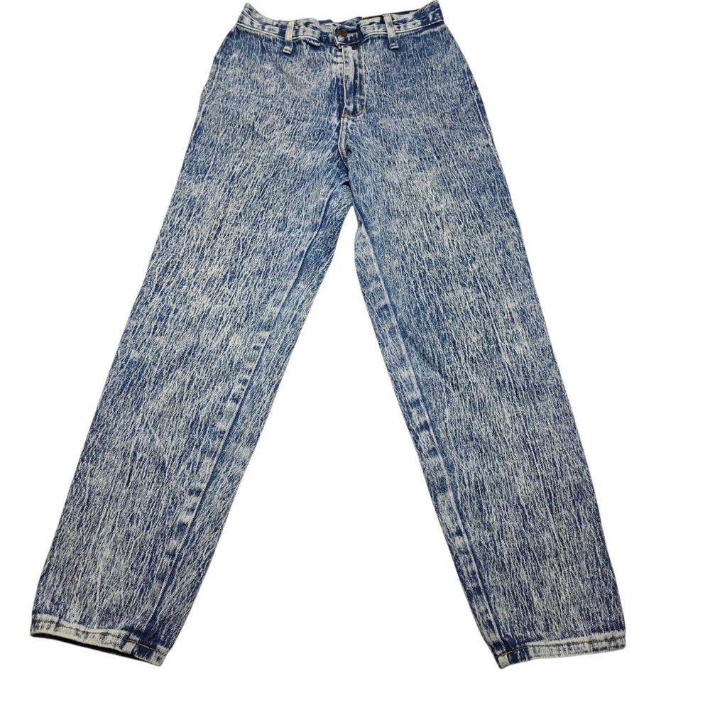 Vintage High Waist 80's Mom Jeans Acid Wash Size 11/12 Made in USA Landing Gear